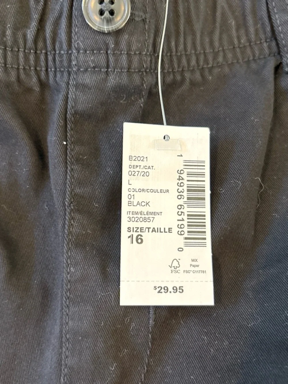 Straight-Leg Boys’ Chino Pants in Black